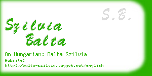 szilvia balta business card